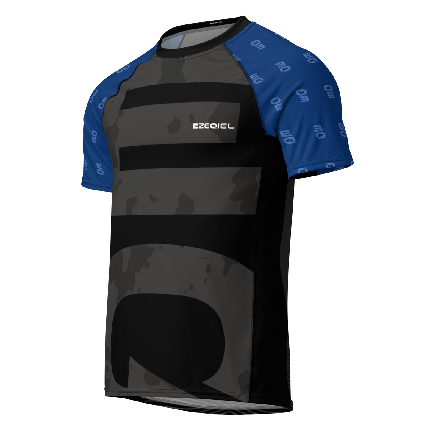 Competição blue belt short sleeves rash guard
