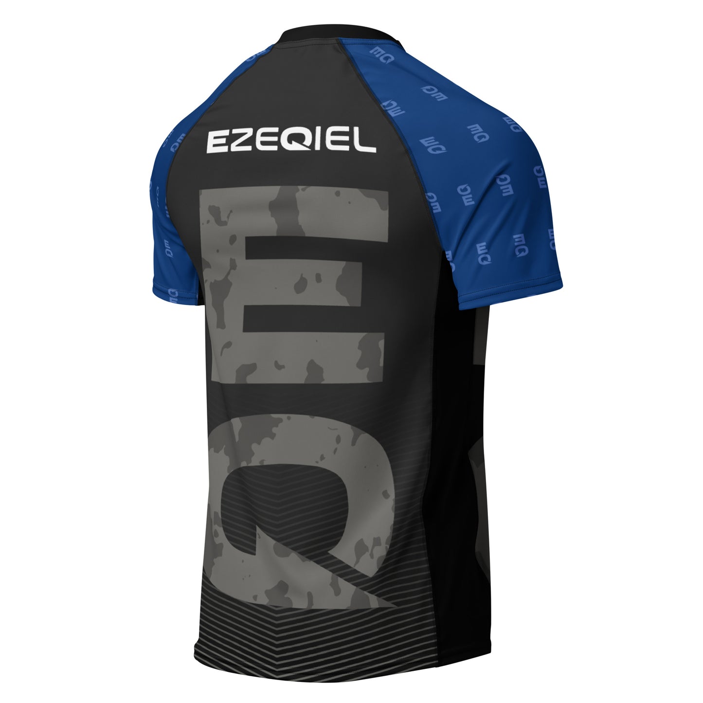Competição blue belt short sleeves rash guard
