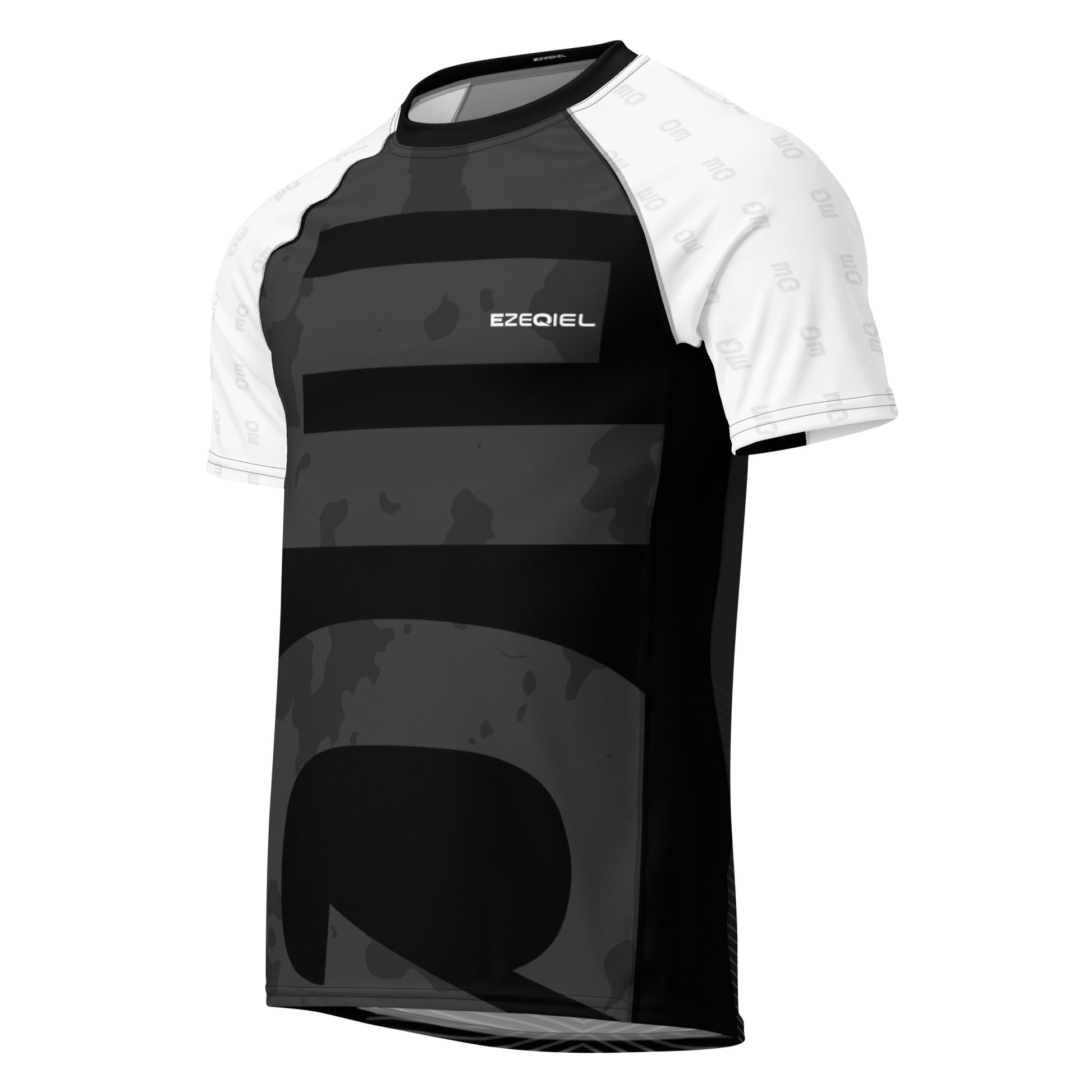 Competição white belt short sleeves rash guard front
