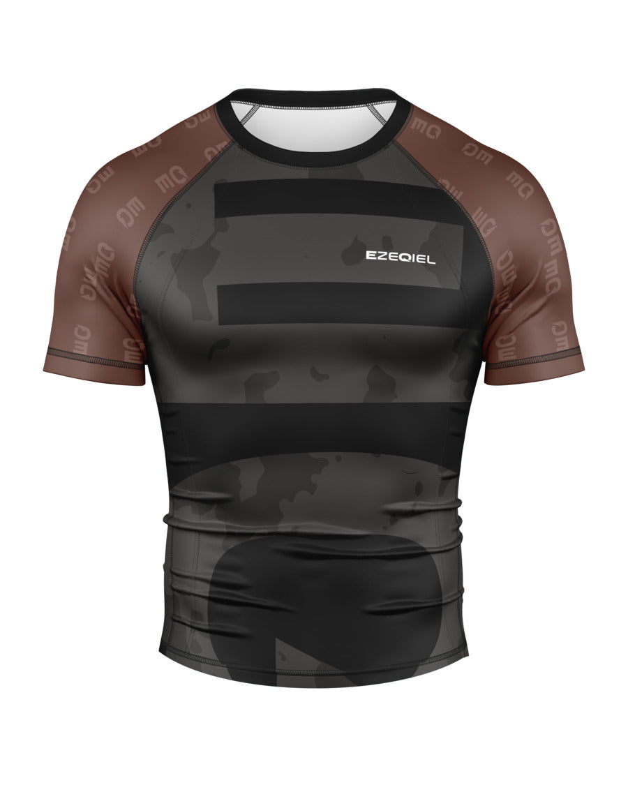 Rashguard manches courtes ceinture marron compétition